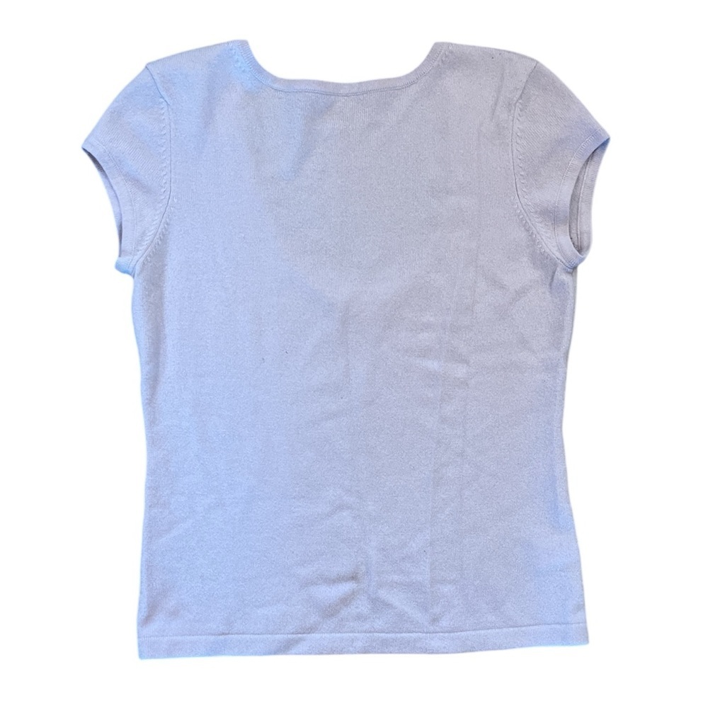 Michael Kors 100% Cashmere Short Sleeve Sweater Large L Lavender Violet  Top